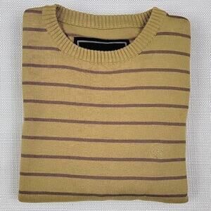 Animal Bikes Men's Yellow Stripped‎ Knit Sweater Small